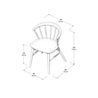 Lot de 2 chaises de salle à manger Plank+Beam, chaise de cuisine en bois massif