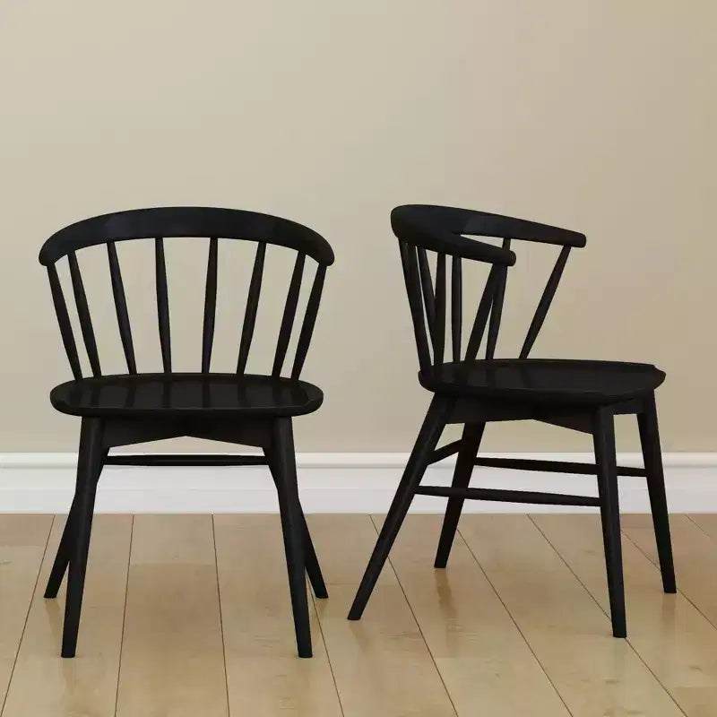 Lot de 2 chaises de salle à manger Plank+Beam, chaise de cuisine en bois massif