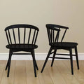 Lot de 2 chaises de salle à manger Plank+Beam, chaise de cuisine en bois massif