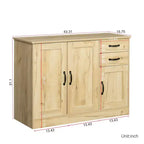 CLIHOME Buffet 3 Portes en Bois Moderne, Desserte d'Entrée, Console de Salle à Manger