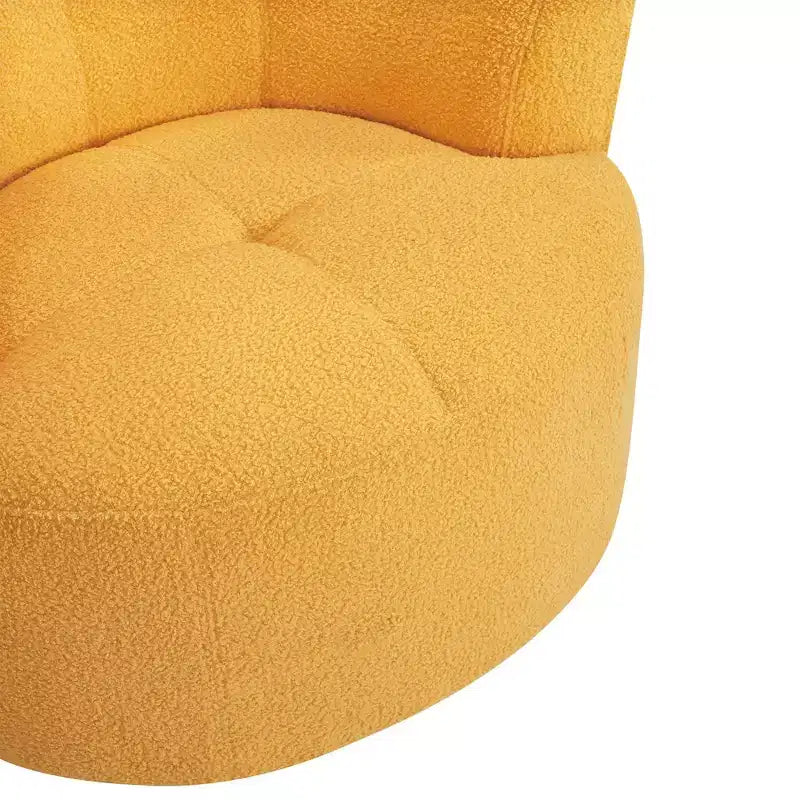 Fauteuil pivotant Okak Modern Accent, fauteuil pivotant en tissu avec accoudoirs, fauteuil de canapé rond avec appui-tête réglable pour salon, chambre à coucher