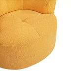 Fauteuil pivotant Okak Modern Accent, fauteuil pivotant en tissu avec accoudoirs, fauteuil de canapé rond avec appui-tête réglable pour salon, chambre à coucher