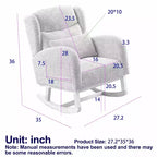 Okak Fauteuil d'appoint moderne pour salon, fauteuil à bascule avec accoudoirs et dossier haut, 69 cm de large, deux poches latérales