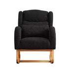 Okak Fauteuil d'appoint moderne pour salon, fauteuil à bascule avec accoudoirs et dossier haut, 69 cm de large, deux poches latérales