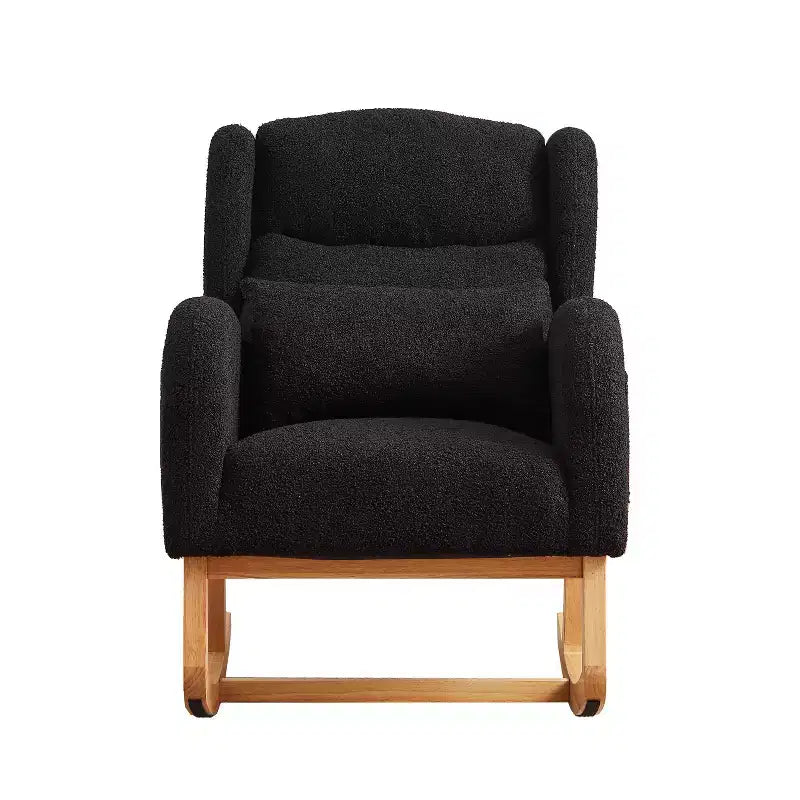 Okak Fauteuil d'appoint moderne pour salon, fauteuil à bascule avec accoudoirs et dossier haut, 69 cm de large, deux poches latérales