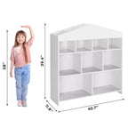 Meuble de rangement 9 cubes pour livres et jouets pour enfants - Bibliothèque en bois blanc pour salle de jeux, chambre de bébé et chambre d'enfant