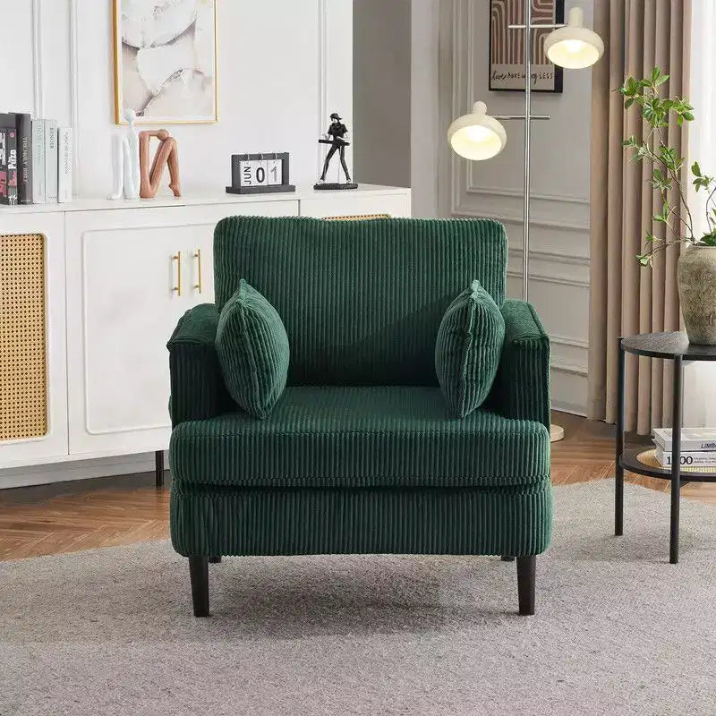 Fauteuil accent tonneau Karl Home Modern en velours côtelé pour salon ou chambre