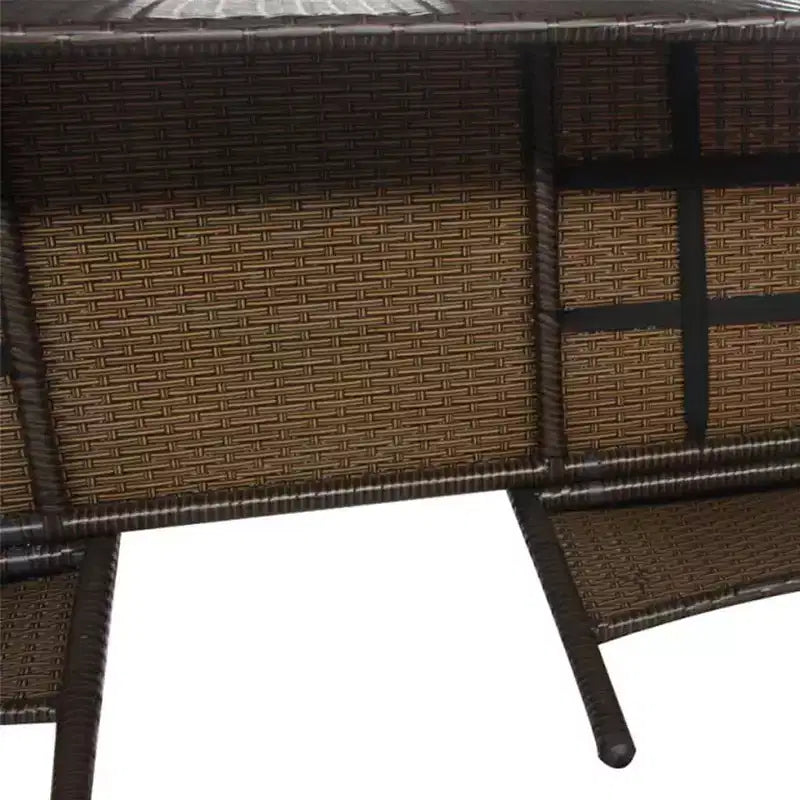 vidaXL Salon de bistro d'extérieur 2 places avec table basse en résine tressée marron