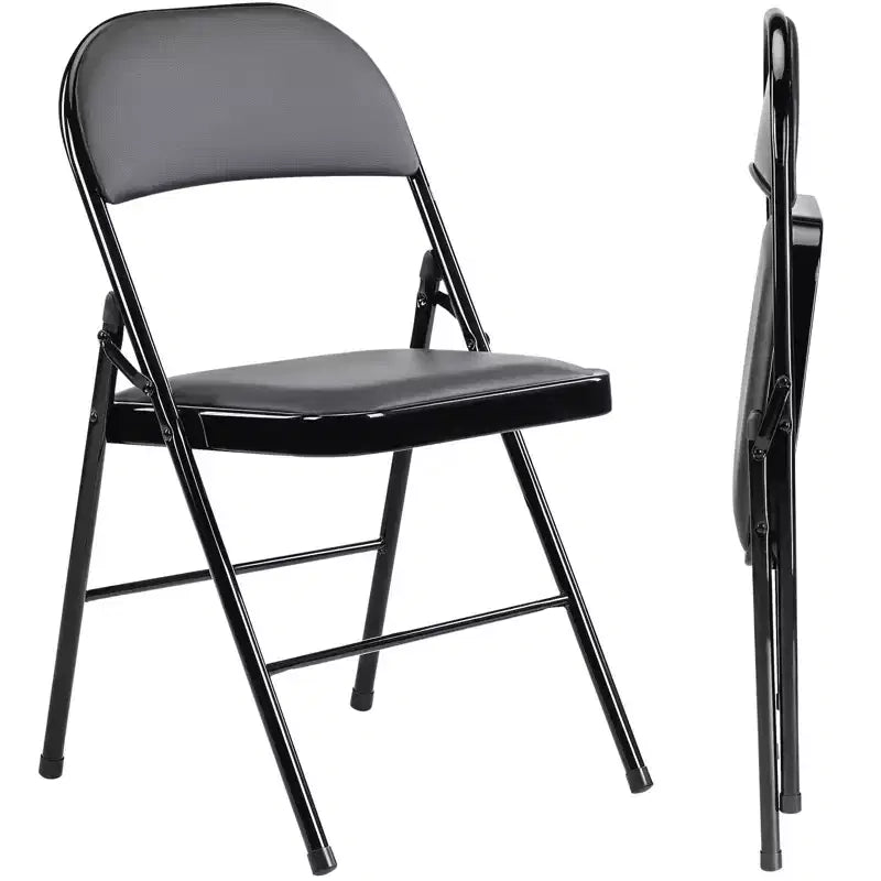 MAYEERTY Lot de 2 chaises pliantes en cuir pour la maison, le bureau ou les fêtes - Portables et confortables