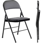 MAYEERTY Lot de 2 chaises pliantes en cuir pour la maison, le bureau ou les fêtes - Portables et confortables