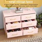 Commode de rangement Zstar à 6 tiroirs pour chambre, salon, couloir
