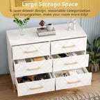 Commode de rangement Zstar à 6 tiroirs pour chambre, salon, couloir