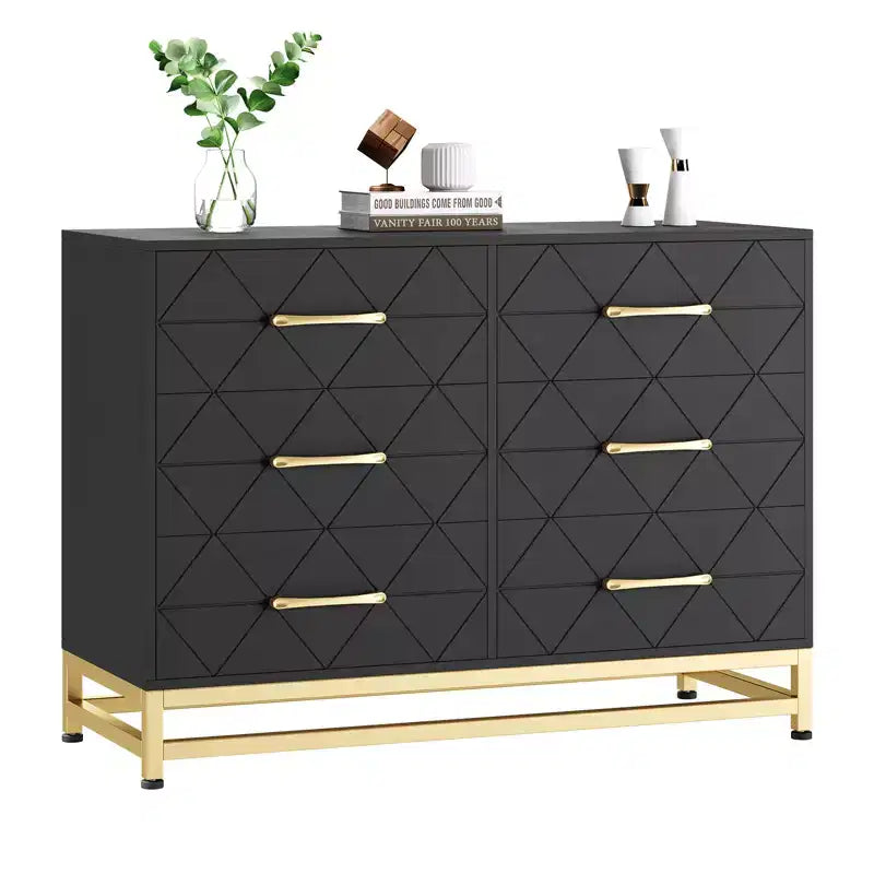 Commode de rangement Zstar à 6 tiroirs pour chambre, salon, couloir