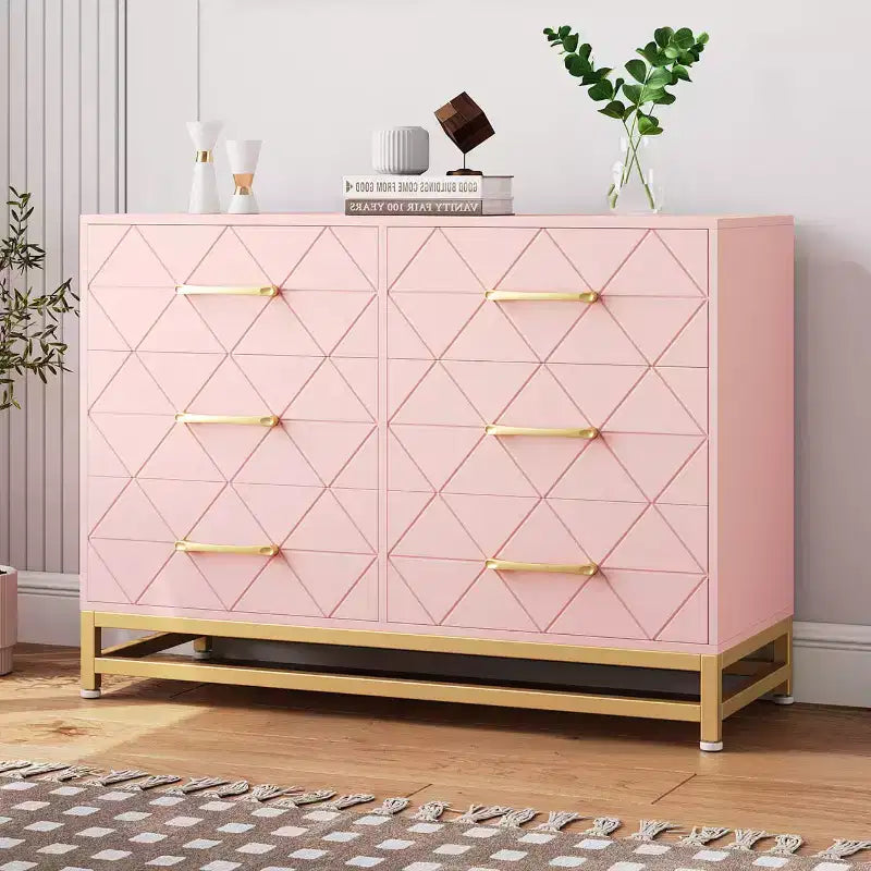 Commode de rangement Zstar à 6 tiroirs pour chambre, salon, couloir