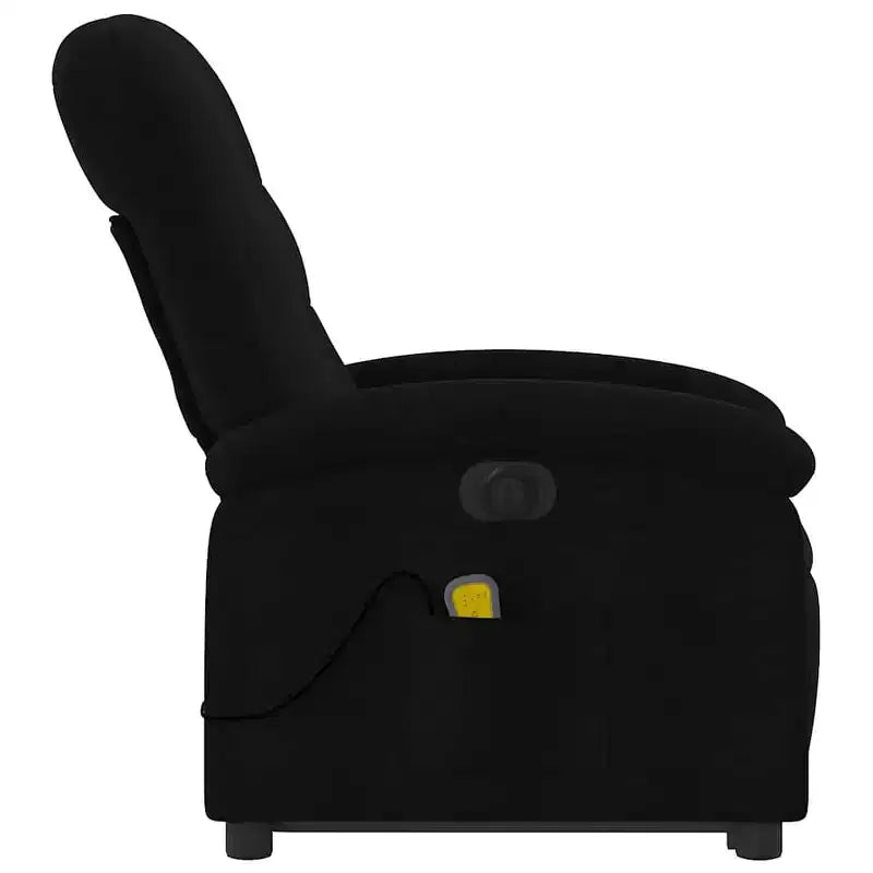 vidaXL Fauteuil inclinable de massage électrique - Fauteuil releveur en tissu noir avec vibration, repose-pieds/dossier réglables