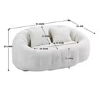 Canapé pouf MAYEERTY en chenille beige à dossier haut pour adultes et enfants, intérieur et extérieur