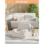 Canapé pour enfants, fauteuil-canapé pour tout-petits 2-en-1 convertible en tissu polaire Teddy, chaise longue pliable douce pour enfants, canapé-lit confortable