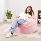 Pouf VEVOR, pouf rond de 91 cm avec housse amovible et lavable, rempli de mousse à mémoire de forme 25D avec velours hollandais doux et lisse, rose
