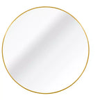 Miroir de courtoisie rond moderne en métal doré pour salle de bain - Mural