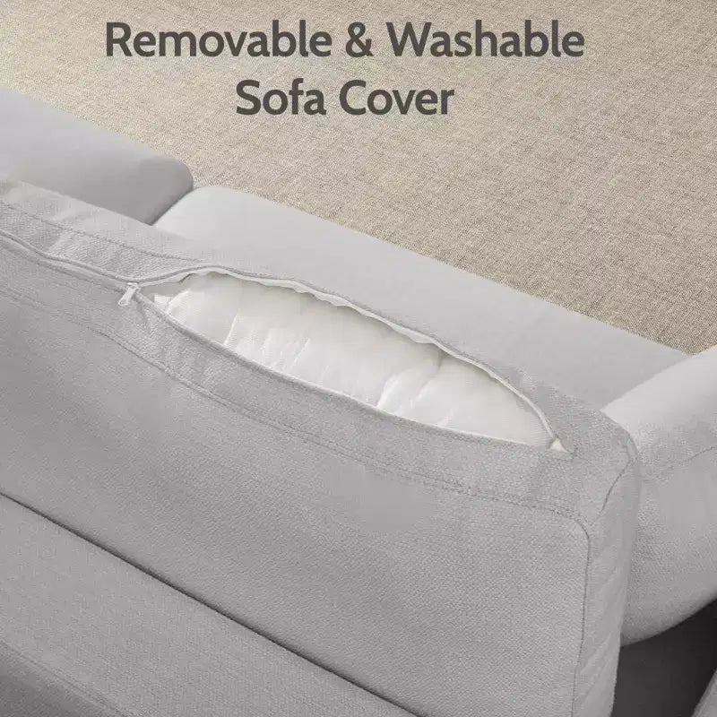 Dyonery 80 Canapé de salon, canapé moderne confortable en chenille avec coussins de siège profonds à ressorts, cadre en bois massif, revêtement amovible