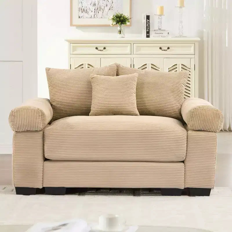 54.3 Canapé modulaire sectionnel Oversized Cloud, accoudoirs extra-épais, coussins à bonne résilience, design ergonomique, tissu velours côtelé doux de qualité supérieure