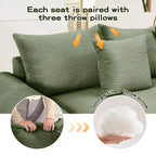 54.3 Canapé modulaire sectionnel Oversized Cloud, accoudoirs extra-épais, coussins à bonne résilience, design ergonomique, tissu velours côtelé doux de qualité supérieure