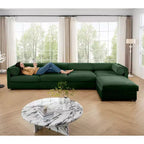 Canapé modulable avec rangement, dossier cylindrique et accoudoirs, assise profonde et confortable, durable et offrant un bon soutien pour le salon.