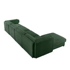 Canapé modulable avec rangement, dossier cylindrique et accoudoirs, assise profonde et confortable, durable et offrant un bon soutien pour le salon.