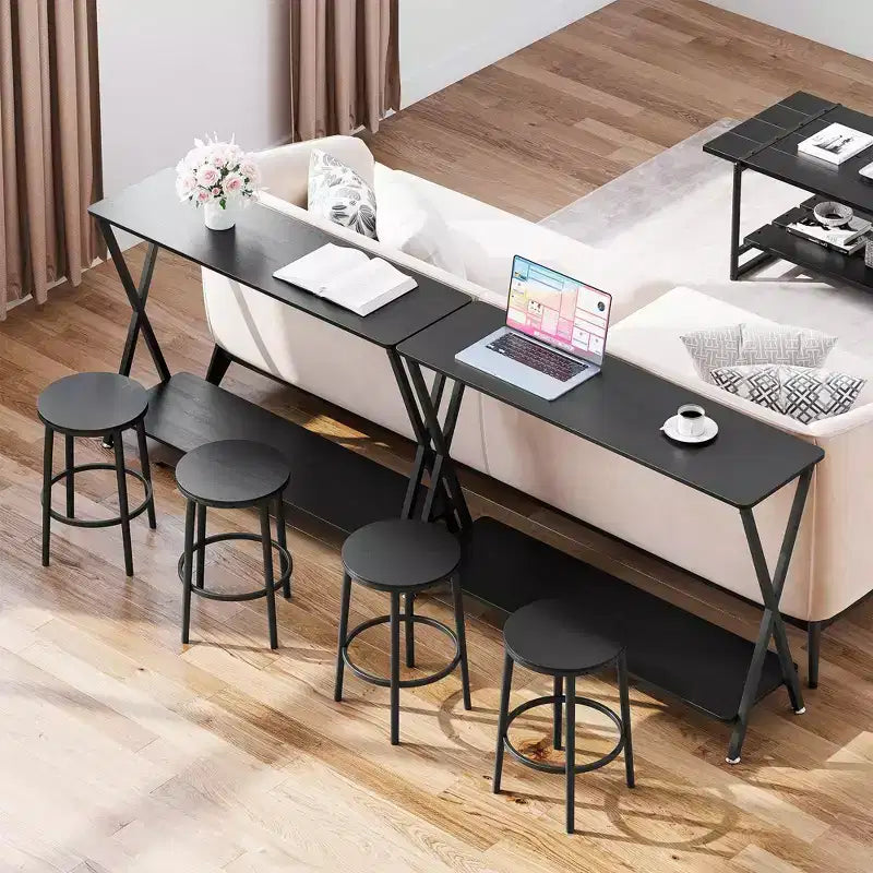 Petite console d'entrée, Table de couloir étroite, Console industrielle à 2 niveaux avec étagères, Table derrière le canapé, Consoles de foyer