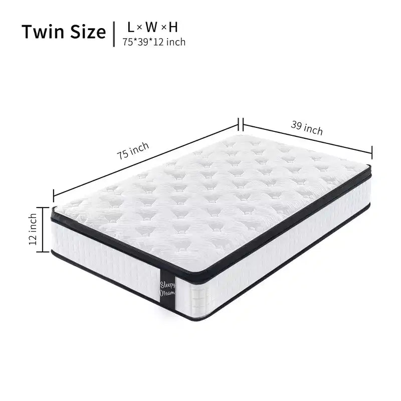 Matelas hybride GDFStudio Cliff Modern 12 avec revêtement respirant et mousse à mémoire de forme