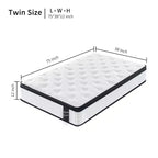Matelas hybride GDFStudio Cliff Modern 12 avec revêtement respirant et mousse à mémoire de forme