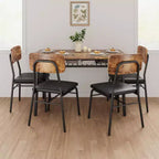 Modern Dining Table Set for 4, 5-Piece Kitchen Table Set with Metal Frame, 4 Padded Chairs & Storage Rack for Small Space, Apartment