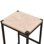MAYEERTY Lot de 2 tabourets de bar sans dossier en corde de papier tressée pour cuisine