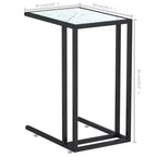 vidaXL Table d'appoint Marbre blanc Verre trempé, fer 50 x 35 x 65 cm
