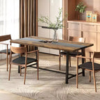Table à manger industrielle HOMCOM pour 8 personnes, table de cuisine rectangulaire de 180 cm avec grand plateau et pieds en acier pour salle à manger