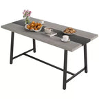Table à manger industrielle HOMCOM pour 8 personnes, table de cuisine rectangulaire de 180 cm avec grand plateau et pieds en acier pour salle à manger