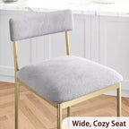 Lot de tabourets de bar, tabourets de bar rembourrés avec pieds en métal, repose-pieds et dossier, assise en PU, chaises hauteur cuisine