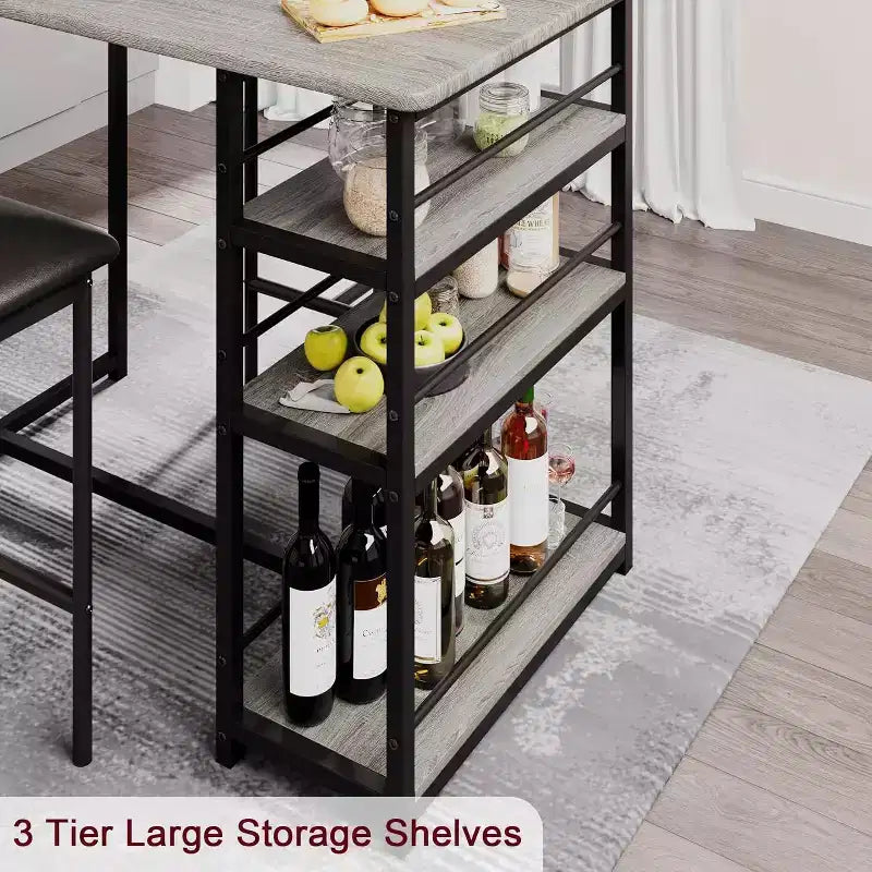 Lot de tabourets de bar, tabourets de bar rembourrés avec pieds en métal, repose-pieds et dossier, assise en PU, chaises hauteur cuisine