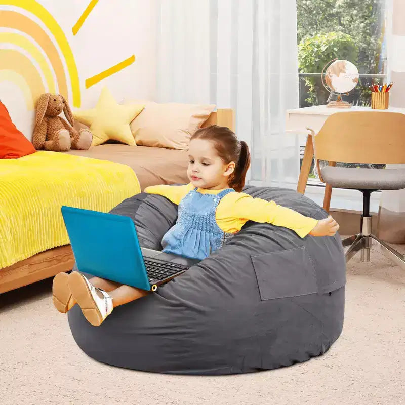 MAYEERTY Pouf géant 120cm rempli de mousse, Housse douce et amovible, Confortable pour adultes, enfants, salon, chambre, dortoir