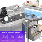 CuisinSmart Bureau d'angle en L de 43 pouces, bureau de gaming à 3 tiroirs avec étagères de rangement et support d'écran, bureau réversible pour la maison ou le bureau