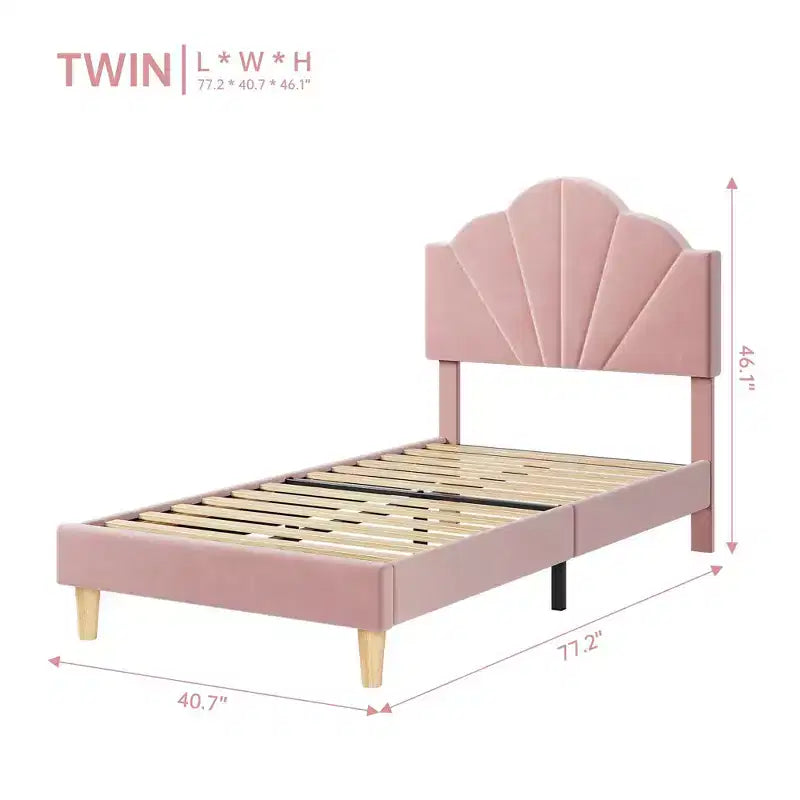 Cadre de lit plateforme double matelassé en velours GustoWave, avec tête de lit réglable en hauteur
