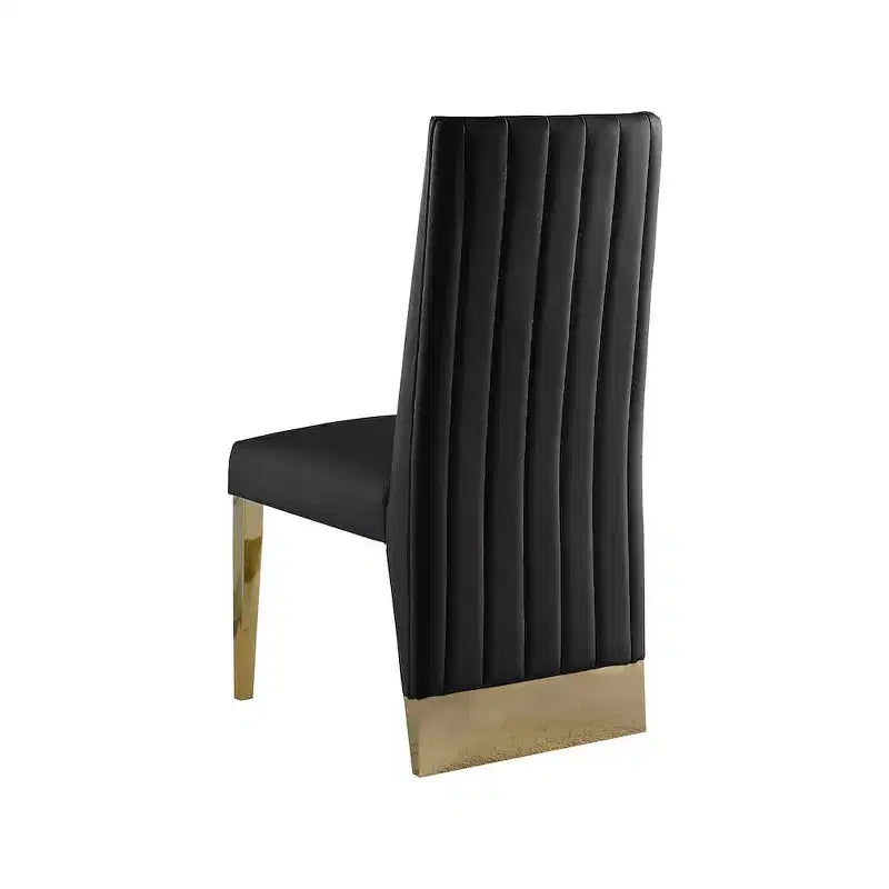 Meridian Furniture, Chaises de salle à manger Porsha en cuir végétalien, ensemble de 2