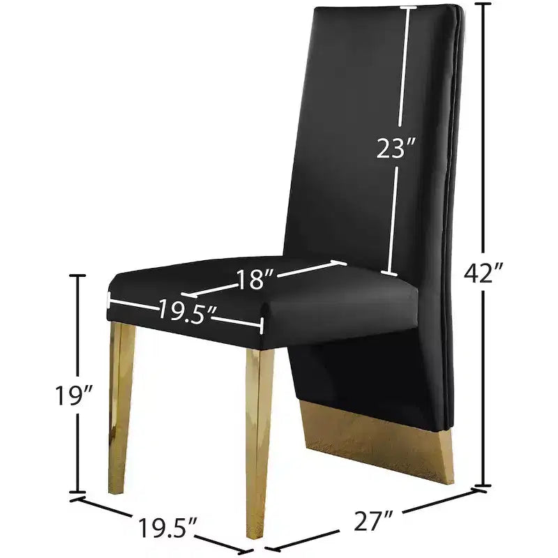 Meridian Furniture, Chaises de salle à manger Porsha en cuir végétalien, ensemble de 2
