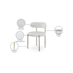 Meridian Furniture, Chaises de salle à manger Beacon en cuir vegan et tissu bouclé, lot de 2