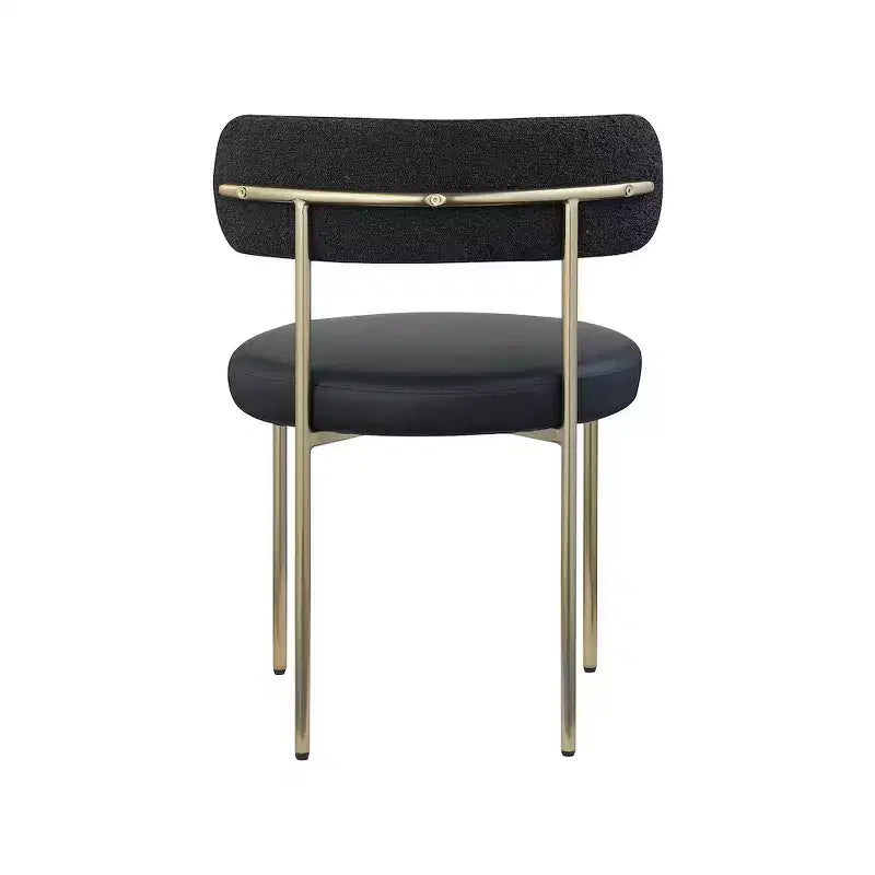 Meridian Furniture, Chaises de salle à manger Beacon en cuir vegan et tissu bouclé, lot de 2