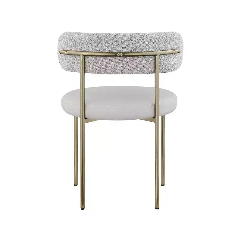 Meridian Furniture, Chaises de salle à manger Beacon en cuir vegan et tissu bouclé, lot de 2