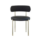 Meridian Furniture, Chaises de salle à manger Beacon en cuir vegan et tissu bouclé, lot de 2