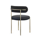 Meridian Furniture, Chaises de salle à manger Beacon en cuir vegan et tissu bouclé, lot de 2