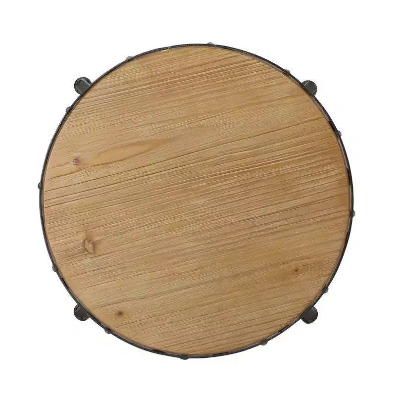 Tabourets de bar pivotants industriels sans dossier et réglables en bois de sapin Cedarville GDFStudio (lot de 2)