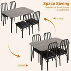Ensemble de table à manger CuisinSmart, avec design à chanfrein, table de cuisine 3/5 pièces avec sièges rembourrés